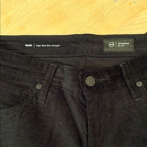 AG Adriano Goldschmied women’s, black VELVET Slim Straight pants